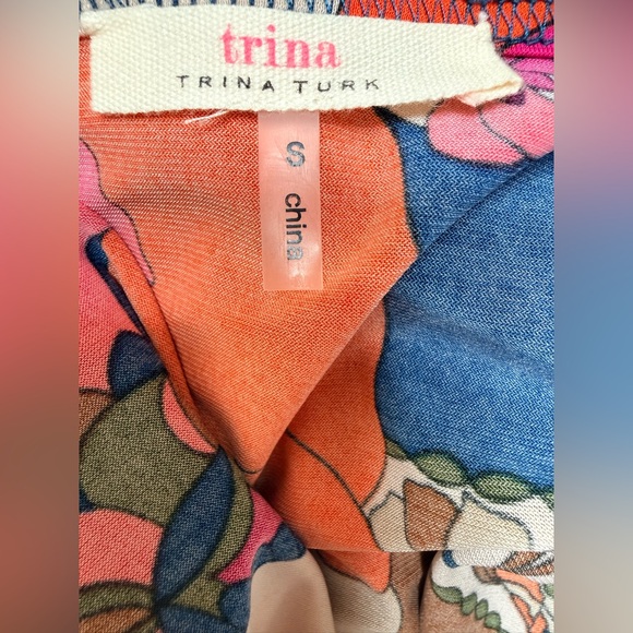 Trina Turk Multicolor Floral Long Sleeve Dress Size S. Excellent Condition - Picture 6 of 6